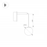 Бра (светильник светодиодный) SP-BEADS-WALL-HANG-R130-6W Day4000 (BK-GD, 180 deg, 230V) (Arlight, IP20 Металл) 037065