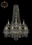 Подвесная люстра Art Classic 11.11 11.11.10+5.195.2d.h-85.Gd.Sp (220V, хрусталь, на цепи, подсвечник, свеча)