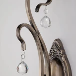 Бра Eurosvet 12505 12505/1 античная бронза (220V, хрусталь Strotskis, подвески, подсвечник, свеча)