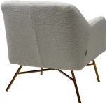 Кресло SHEEP NINI-01 Белый, teddy / золотой каркас М-City
