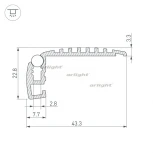 Профиль STEP-MINI-2000 ANOD (Алюминий) 019195