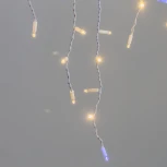 Гирлянда Бахрома 3,1 x 0,5 м тепло-белая с мерцанием белого диода 220В, 120 LED, провод белый каучук 2,3мм, IP65 Laitcom ECO120BLW-8-2WW