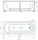 Акриловая ванна Акватек Оберон 180 слив слева
