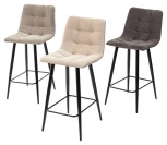 Полубарный стул CHILLI-QB графит #14, велюр / черный каркас (H=66cm)