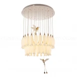 Подвесная люстра ярусная каскадная (цветы, птички) Cloyd Argana 11237 (220V, на проводе, цветы, птички)