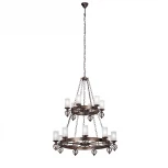 Подвесная большая люстра ярусная Vitaluce V1842-1/9+6 (220V, на цепи, круглые)