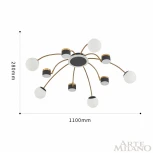 Потолочная люстра на штанге Arte Milano 272040/10 BK/GD (LED, 220V, шарики)