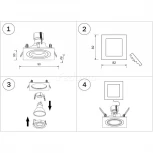 Рамка для одного встраиваемого светильника Lightstar Intero, квадрат, белый