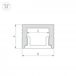 Профиль SL-MINI-8-H6-2000 ANOD BLACK (Алюминий) 030522 Arlight SL-MINI