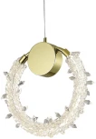 Подвесной светильник хрустальный светодиодный Newport 8280 8280/S gold NEW (220V, на тросе, кольцо)