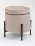 Пуф MyFar Фрэнк с ящиком серо-бежевый велюр MF1020-1