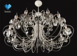 Подвесная люстра Eurosvet 3305 3305/12 белый с золотом / прозрачный хрусталь (220V, хрусталь Strotskis, на цепи, подсвечник, свеча)