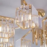 Потолочная люстра Eurosvet April 10126/8 золото/прозрачный хрусталь Strotskis Smart (10117/8)