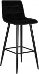 Стул барный Dobrin NICOLE (черные матовые ножки, черный велюр (108-77))