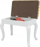 Банкетка Ретро с ящиком белый, ткань полоса бежевый от фабрики Mebelik