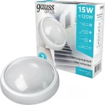 Настенно-потолочный светильник Gauss Qplus 141411215 (LED, 220V, круглые, IP54)