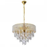 Подвесная люстра с хрустальными подвесками на цепи 140009/8P E14*40W Gold Escada Erawan ES0000014 (220V)