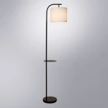 Торшер с полкой Arte Lamp Connor A4053PN-1BK (220V, выключатель)