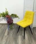 Стул CHILLI-Q желтый #H19, велюр / черный каркас, 4 шт/ 1 к