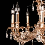 Подвесная большая люстра Omnilux Nureci OML-74903-18 (220V, подвески, на цепи, подсвечник, свеча)