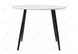 Стеклянный стол Анселм черные ноги / белый