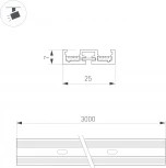 Трек магнитный MAG-VIBE-TRACK-257-3000 (BK) (Arlight, IP20 Металл) 044180 (48V)