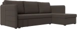 Диван угловой Слим правый угол (Коричневый/Рогожка) Лига Диванов арт.121148