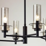 Потолочная люстра на штанге Lumion Madonna 6555/6C черный/дымчатый/металл/стекло E14 6*40W 220V