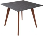 Стол R-Home Лунд 960*960 мрамор Графит Темный орех