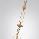 Подвесной светильник Odeon Light Krema 5441/1C сатинированн.латунь/прозрачн./металл/стекло/травертин/веревка G9 LED 6W (220V, подвески, на цепи)