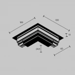 Коннектор угловой Exility для встраиваемого магнитного шинопровода Maytoni Accessories for tracks Exility TRAM034CL-42B