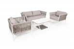 Лаунж-зона плетеная из роупа 4-местная, цвет серо-коричневый 4SIS Касабланка KASS2C2T-4-SET