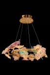 Подвесная люстра светодиодная Fluorite Sauvage FL1099-16P (220V, на тросе, цветы, ветки, птички)