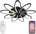 Потолочная люстра Natali Kovaltseva HIGH-TECH LED LAMPS 82009 BLACK (регулировка яркости, 220V, пульт управления, цветы)