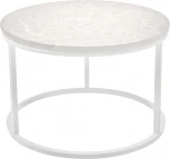 Набор кофейных столиков Bradex Home Tango бежевый мрамор с белыми ножками, 2шт (RF 0611)