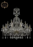 Подвесная большая люстра Art Classic 11.12 11.12.12+6.300.XL-90.Br.Sp (220V, хрусталь, на цепи, подсвечник, свеча)