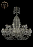 Подвесная большая люстра Art Classic 11.11 11.11.24+12.530.XL-165.Gd.Sp (220V, хрусталь, на цепи, подсвечник, свеча)