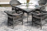 "Сицилия" обеденная группа плетеная, цвет графит 4SIS арт.УТ-00007685