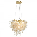 Подвесная люстра AM Group Forest D400 GOLD (220V, на тросе, листья)