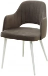 Обеденный стул M-City FANTINE-LA ГРАФИТ #14, велюр/ белый каркас