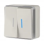 Выключатель двухклавишный с подсветкой Gallant (слоновая кость) Werkel W5020103 (a051550)