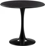 Стол деревянный Woodville Тулип 80х73 мрамор черный / черный 530833