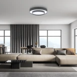 Потолочный светильник круглый светодиодный с пультом Eurosvet Force 90331/2 серый (регулировка яркости, 220V, круглые)