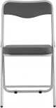 Складной стул Stool Group Джонни экокожа серый каркас металлик УТ000035368