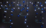 Гирлянда светодиодная Бахрома сине-белая с мерцанием 220B, 144 LED, провод прозрачный, IP54 RL-i3*0.9F-T/BW Rich LED