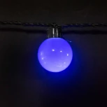 Гирлянда «Шарики» 5м Бело-Синяя, Диаметр Шарика 40мм, 20 LED, Провод Черный Каучук, IP65