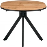 Стол Bradex Home Rudolf круглый раскладной 90-120x90x75см, Дуб Вотан, черный (RF 0454)