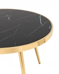 Журнальный столик Stool Group Гелиос 80*80 стекло черный мрамор сталь золото УТ000036674