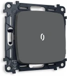 Комплект механизма Ambrella Volt 1-клавишного проходного выключателя с подсветкой 5600K OMEGA MO902035 Графит мягкое касание QUANT