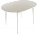 Стол Ривьера СВ D90, Стекло, Эмаль белая/Капучино, 7, Аврора